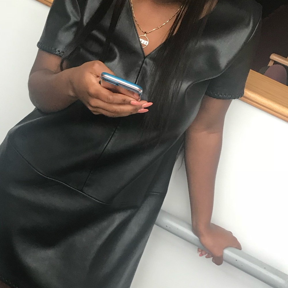 Black Leather Zara Dress